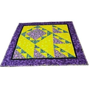 One of a Kind Handmade Wall Hanging, Lap Quilt, Baby Quilt, Table Top 42”x40”